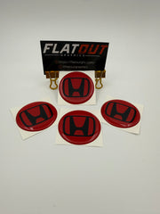 Honda – Black on Red center cap decal set
