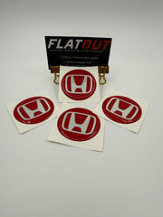 Honda – Mirror Chrome on Red center cap decal set